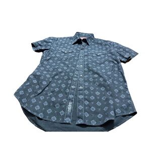 Rock & Roll Cowboy Mens Black Pearl Button Short Sleeve Button Up Shirt! XL